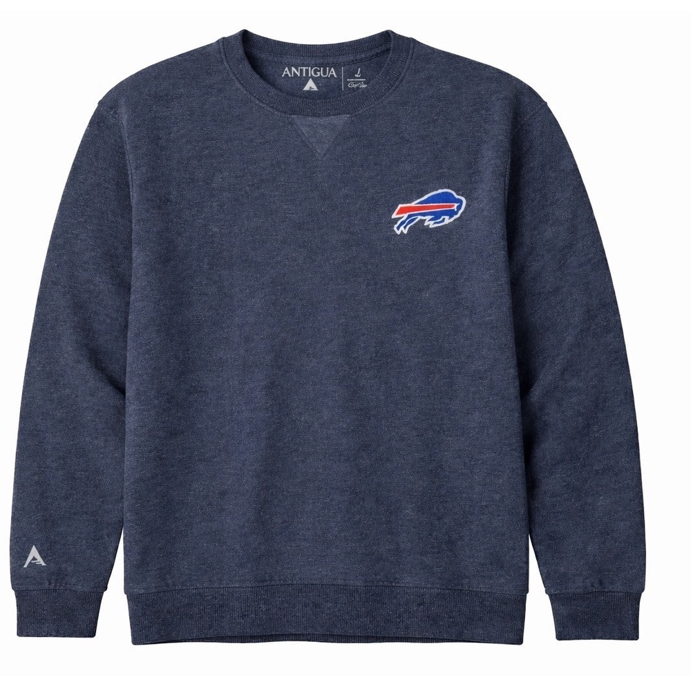 Antigua Buffalo Bills Mens Large Crewneck tee Navy Blue Heather T-shirt Lg.